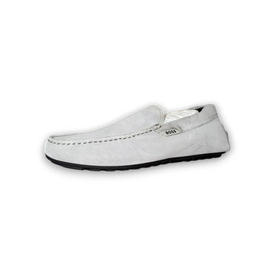 BOSS Noel Moccasin Men's Grey Leather Slip-On US 7 (UK 6 EU 40) MSRP $199