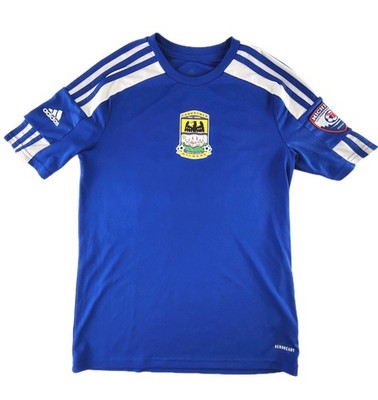 Adidas Youth L 13-14 Carpathia Kickers MI Travel Soccer Jersey #16 Blue MSPSP 