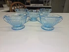 blue mayfair open rose depression glass sugar bowl 5 Piece Set. Read Description