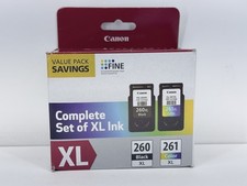 Canon PG-260 XL / CL-261 XL Ink Cartridges - Black/Color Cyan, Magenta, Yellow 