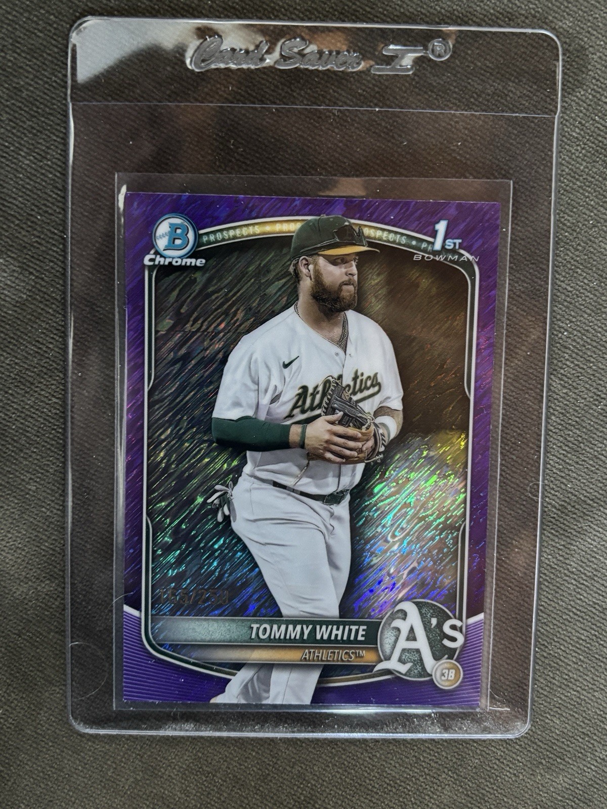 2025 Bowman Chrome Tommy White Purple Shimmer Refractor 1st Prospect /250