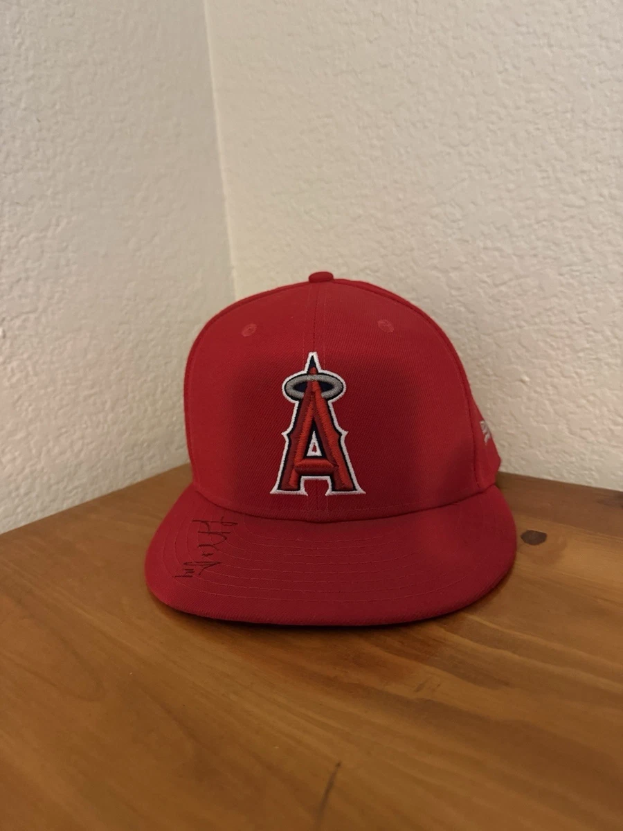 Autographed Los Angeles Angels Red Baseball Cap with Nike Swoosh Nike Team Hat Los Angeles Angels of Anaheim Cap Embroidered  main image 2