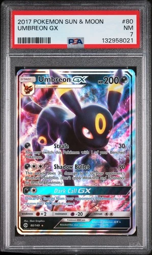 2017 POKEMON SUN & MOON #80 UMBREON GX PSA 7