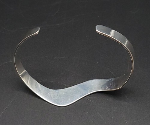 James Smooth Angled Wave Sterling Silver Bracelet - Retired - Used 7" 12.3g - Picture 3 of 4