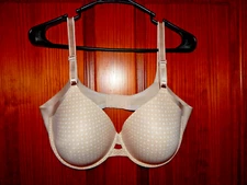 WARNER'S NO SIDE EFFECTS LINED T-SHIRT POLKA DOT BRA, UNDERWIRE, SIZE 40 D,01356