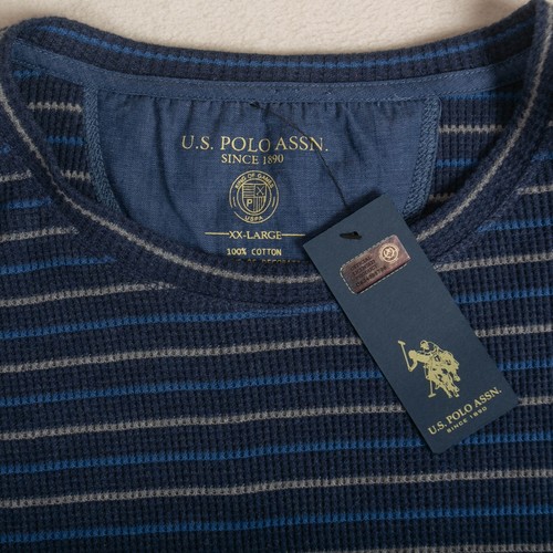 US Polo ASSN Crew Neck Long Sleeve Size XXL Blue Striped Sweater NWT - Picture 3 of 6