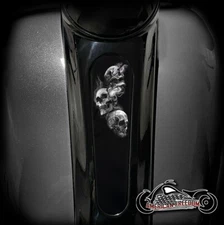 HARLEY DAVIDSON 8 INCH DASH INSERT STREET GLIDE & ROAD GLIDE - 3 Smoking Skulls