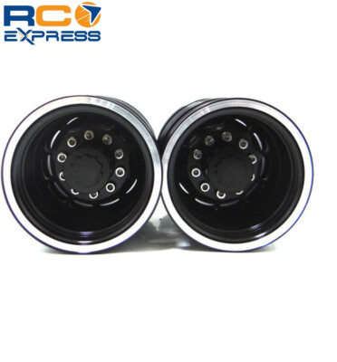 X Spede Tamiya 1/14 Tractor Black Aluminum  Rear Wheels (2) TTR112R01