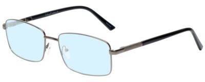 Enhance BIG&TALL 4053 Blue Light Designer Eyeglasses Shiny Gunmetal Silver 61 mm