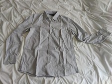 Ben Sherman Dress Shirt Mens Large Stripe Grey Long Sleeve A654