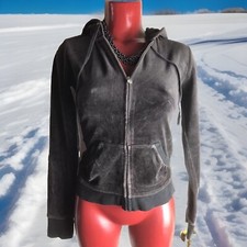 Express Brown Velour Full Zip Hoodie Sweatsuit Sweatshirts Size XS