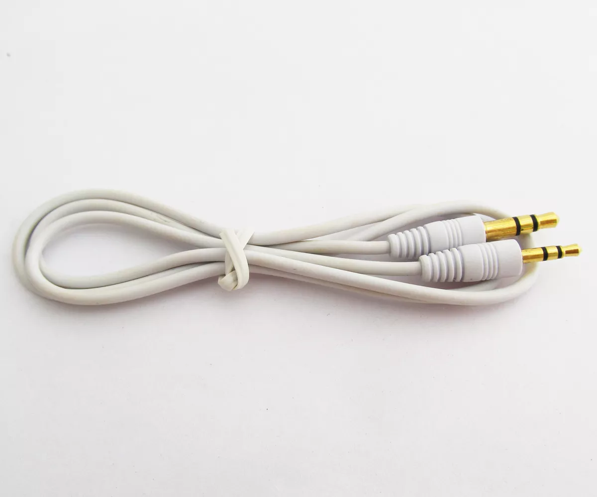 10x White 2.5/3.5 Gold Audio AUX Cable 3.5mm Plug to 2.5mm Stereo Male M/M  0.6M