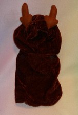 BROWN  PET REINDEER COSTUME WITH HOOD  BROWN ANTLERS  NEW  CUTE