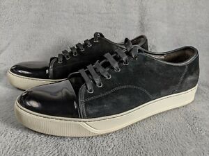 lanvin patent cap toe sneakers