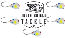 5 Pack UV Glow Tungsten Ice Fishing Jigs Crappie Bluegill 5mm Wonderbread