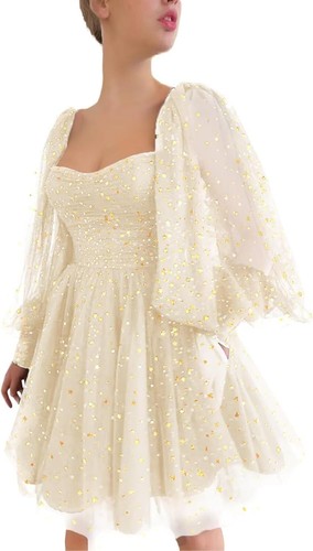 Brillante Vestido de Baile de graduación para Mujer Brillo Estrella Vestidos de Fiesta de Noche - Imagen 66 de 184