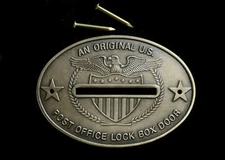 Post Office Box Door fancy Coin Slots-2 SOLID BRASS w/nails, made in the USA