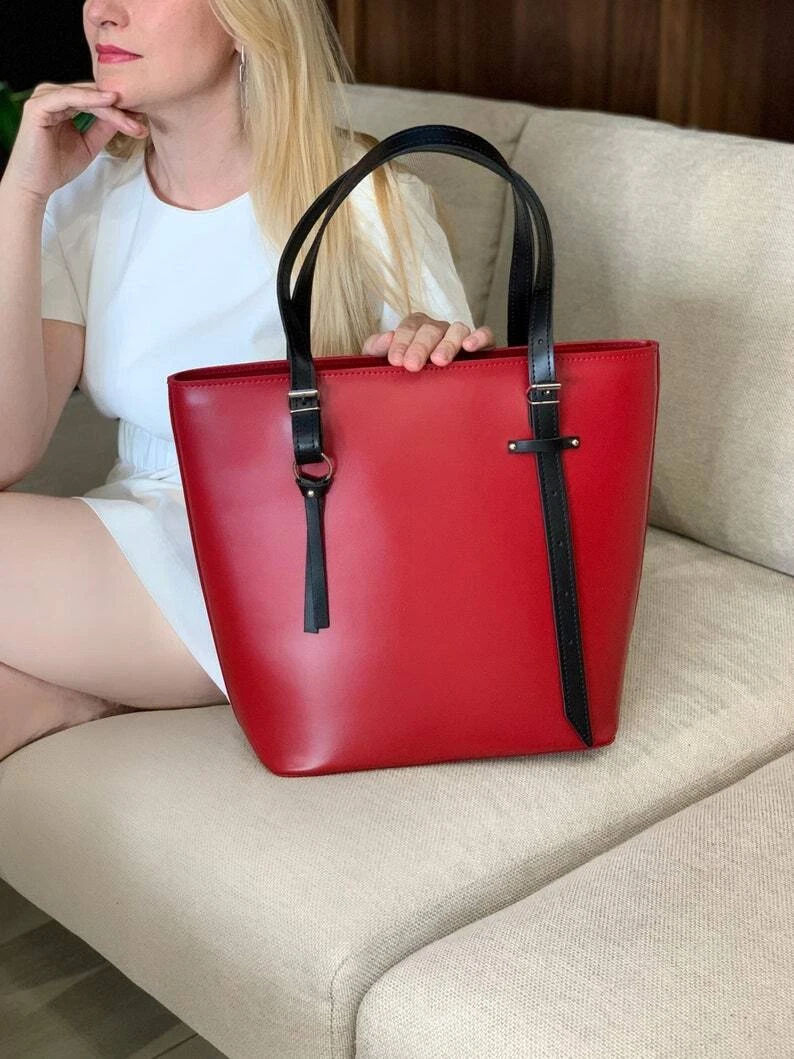 COACH Borsa a mano donna donna in pelle tracolla messenger borsa tote bag borsa rossa