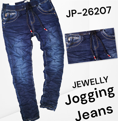 JEWELLY Damen Jogging Jeans Hose stretch dunkel Blau Waschung 34 36 38 40 42