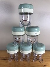 Set Of 6 Magic Baby Bullet Storage Cups W/ Date Dial Lids Replacement Food