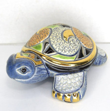 RARE Sea Turtle De Rosa Ceramic Figure Montevideo Baby Galapagos F327 Gold Trim