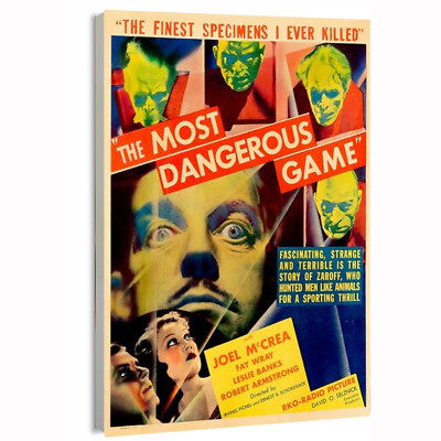 1932 The Most Dangerous Game (RKO) Movie Poster or Canvas Art Print