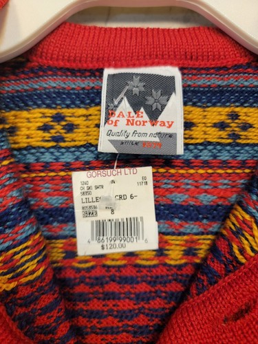 Dale Of Norway Kids Vintage Cardigan Sweater. Size 8 NWT. A15 - Picture 6 of 10
