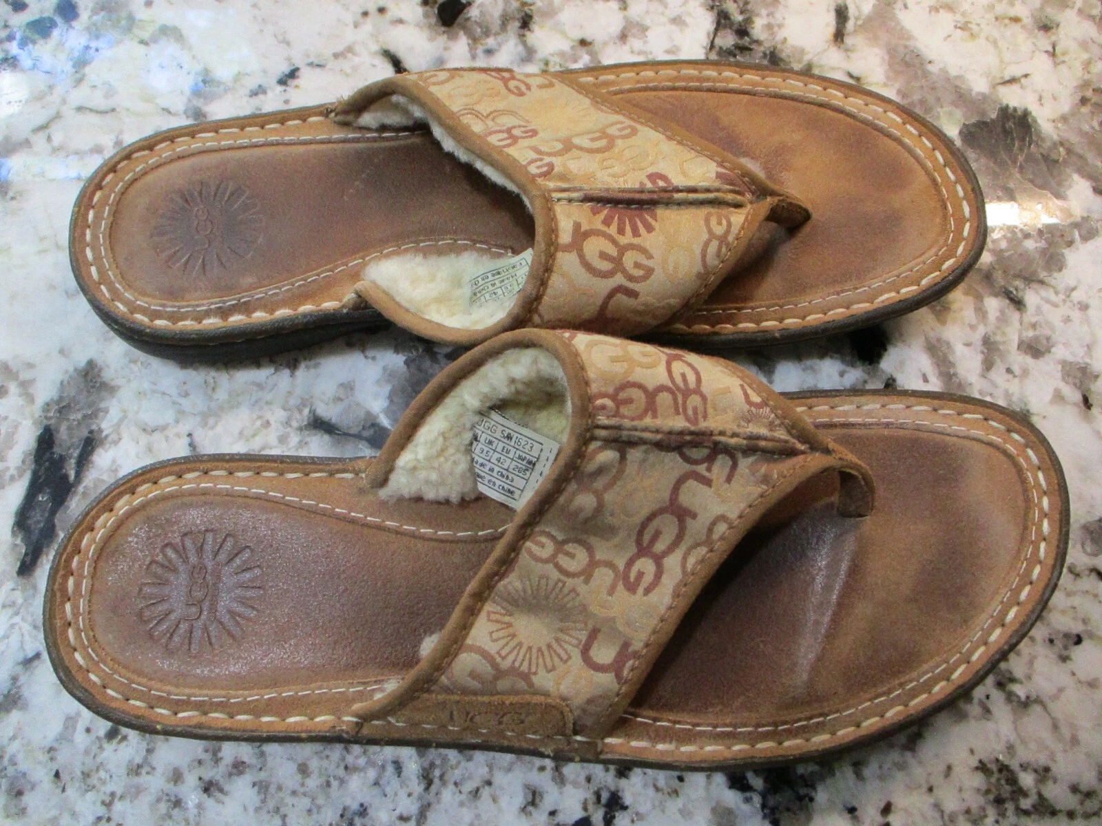 Sandali UGG Australia donna sherpa perizoma infradito marroni taglia 11