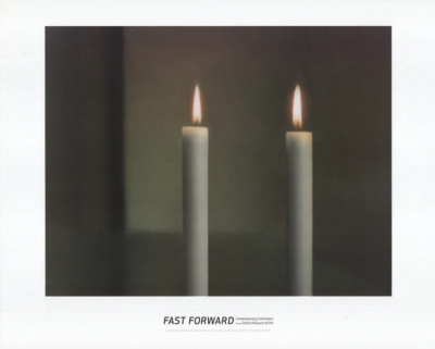 GERHARD RICHTER Two Candles 24'' x 29.75'' Poster 1995 Contemporary Gray