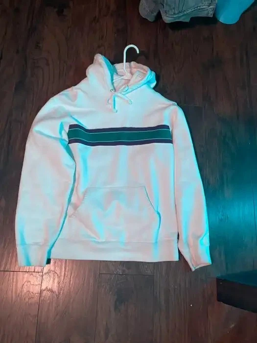 Sweat à capuche à rayures Supreme vert/violet large (ss17)