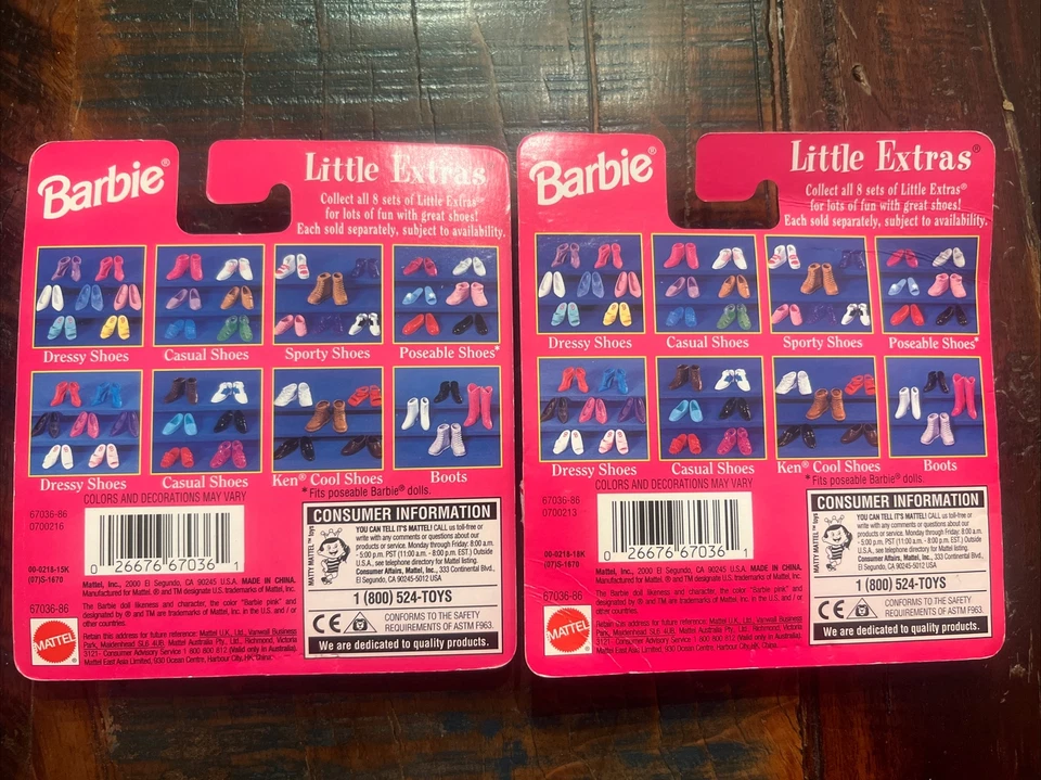 NUEVO Perchas y Zapatos Barbie Vintage Años 90 2000 Mattel Pequeños Extras Nuevo de Lote Antiguo Foto 3 de 4