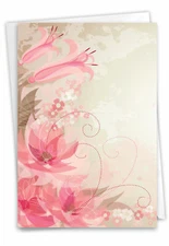 Summer Floral - Lilies: Artistic Sympathy Greeting Card with Envelope