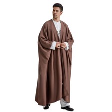 Men Saudi Arab Dishdasha Thobe Jubba Thoub Prayer Kaftan Open Robe Muslim Kimono
