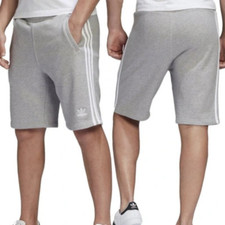 Adidas Shorts Mens Black Zip Pockets 3 Stripes Originals Terry Sports Casual