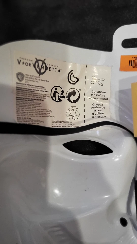 Nuevo WB V para Vendetta Máscara Adulto Hombre Guy Fawkes Halloween Disfraz Atraco de Dinero Foto 3 de 4