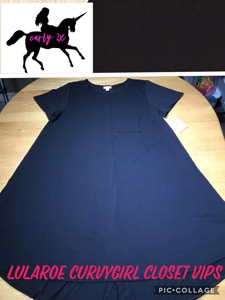 LuLaRoe Carly 2X Plus Size Solid Black Hi Lo Dress Must Have NWT