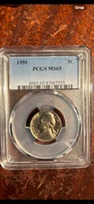 1959-P  JEFFERSON NICKEL  PCGS MS-65  Superb luster