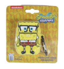 SpongeBob SquarePants NIB Flexible PVC AirPods 1st - 2nd Generation Case - Clip