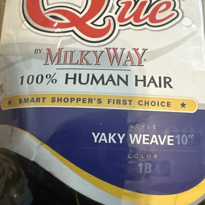 Milky Way 10'', Yaky Weave  Color 1B. 100% Human Hair