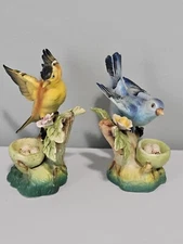 Vintage Artmark Gold Finch/ Blue Bird Figurines