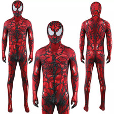 Upgraded Red Carnage Venom Spiderman Jumpsuit Cosplay Costume Bodysuit Halloween