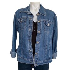 Vintage Erika Denim Jacket Blue Jean Button Down Jacket Size S