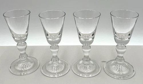 Steuben Crystal Baluster Wine Water Goblets Glasses Set of 4 Teardrop Bubble 6"