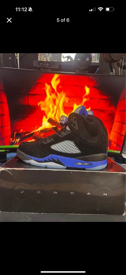 Tamanho 9 - Jordan 5 retrô Mid Racer azul - Imagem 2 de 4