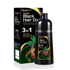 Herbal Black Hair Dye Shampoo 500ml - Instant Gray Coverage for All Hair Types