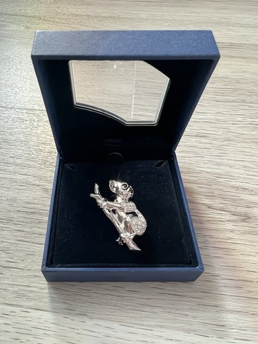 Swarovski Pave Crystal Silver Tone Koala Bear Brooch Pin Original Box - Picture 3 of 4