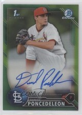 2016 Bowman Chrome Prospects Green Refractor 69/99 Daniel Ponce de Leon Auto 1u4