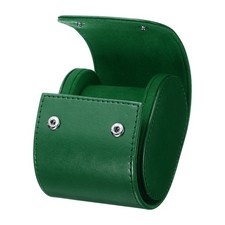 Watch Roll Travel Case Single Slot Portable Leather Watch Cases, Green