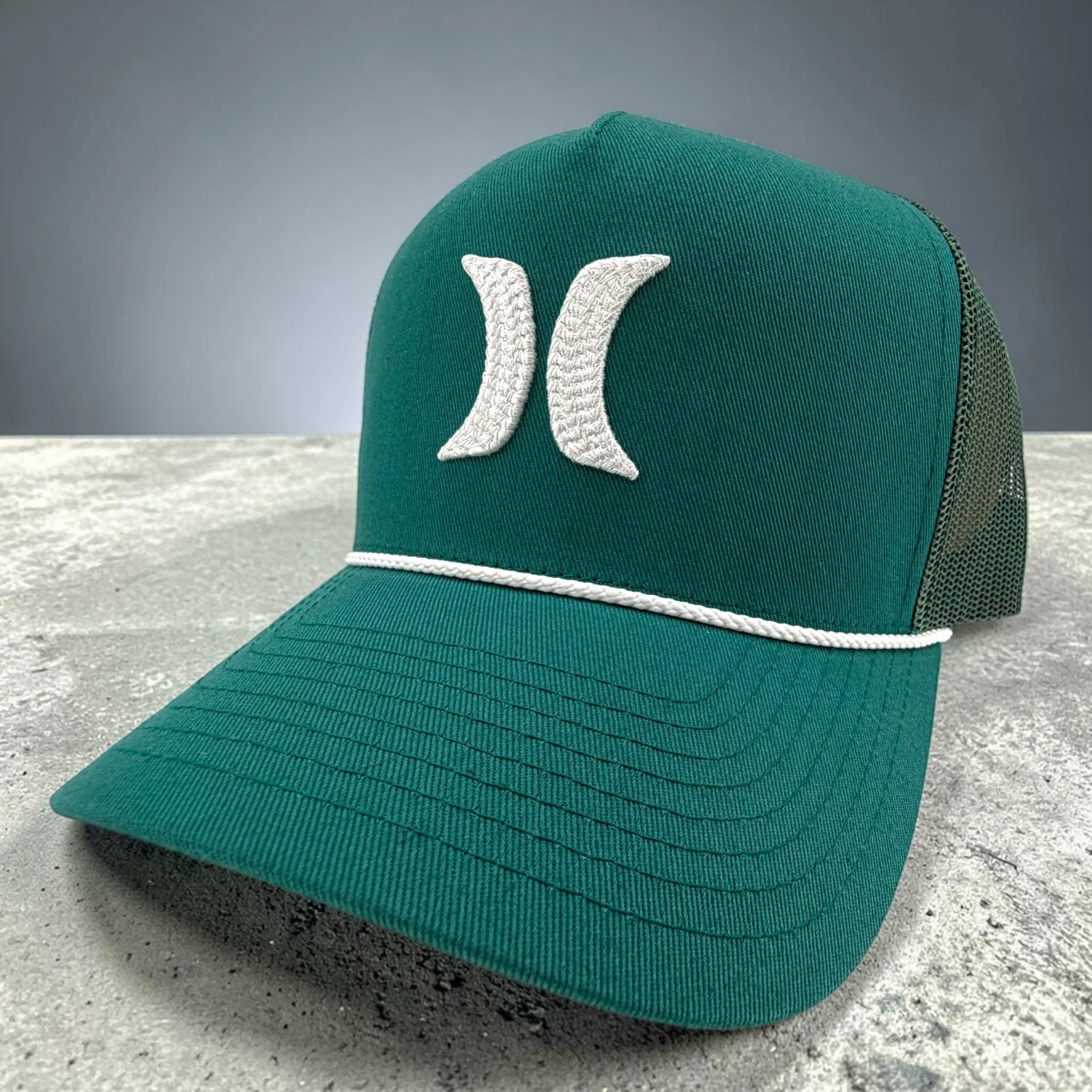 Hurley High Icon Trucker Hat Adjustable Snapback Teal Mesh Back Cap NEW