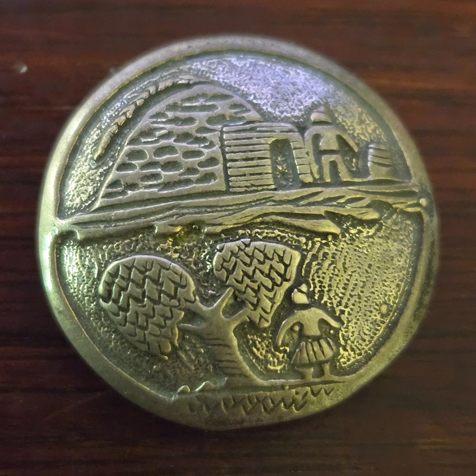 Винтажный лот из 6 чехлов на пуговицы серебряная картина коренных американцев 7/8 дюйма - Изображение 3 из 4